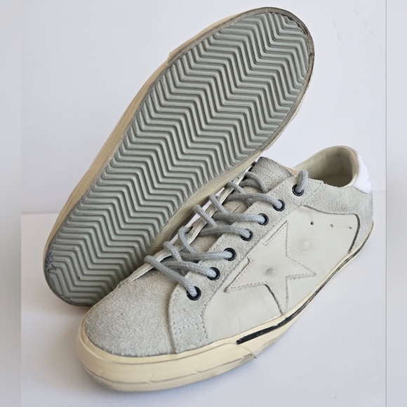 Men Golden Goose Superstar Black Gray Leather Sneakers Size 43 EU - Picture 8 of 9